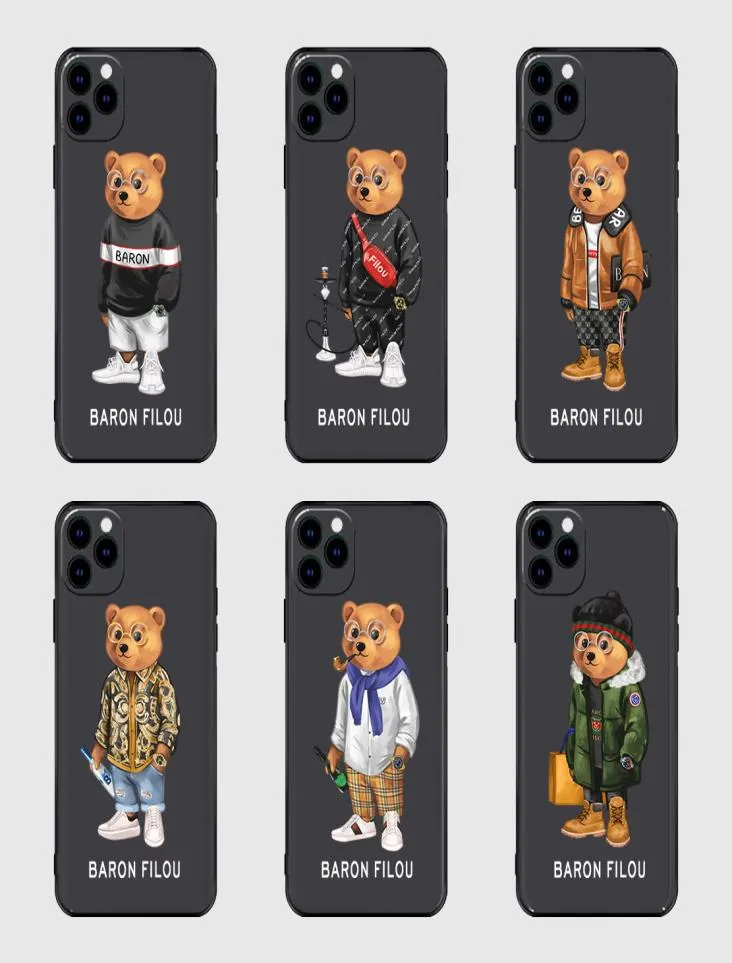 Case telefoniche in silicone di Bear Fashion Cine Fashion per iPhone 6s Plus 11 8 13 XR SE2 12 Max Mini Pro X 6 XS 7 Brand Luxury Clear Cover BO8588594
