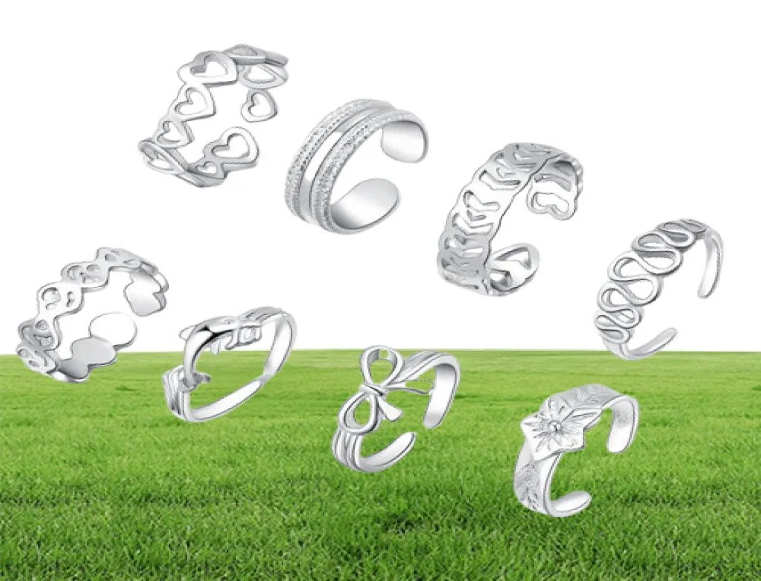 toe rings body jewelry 8 Piece Foot Set Small Tail Bow Dolphin Love Shape Hawaiian Jewelry Gqelq Toe Rings8691334