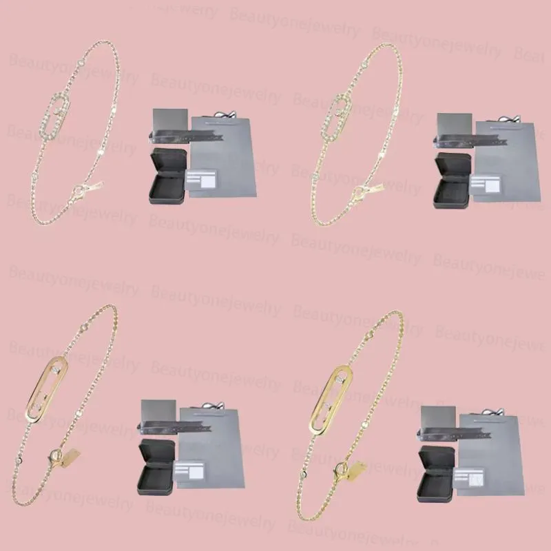 Luxusmarke M Serie 3 Diamant Charme Klassisches Armband Armband Frauen Klassiker 925 Sterling Silber Move Klassiker Coupé Designer Schmuck Geschenkbox
