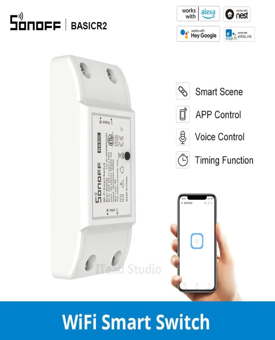 Sonoff Basicr2 Smart Home Automation DIY WiFi WiFi Wireless Remote Control Module Universal Module Works with Ewelink9162433