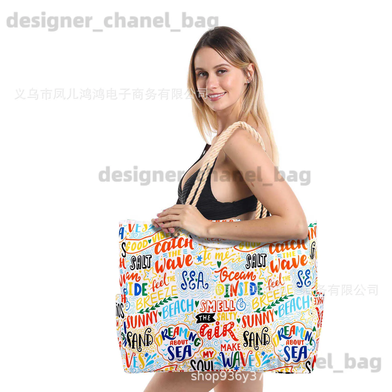 Torby na ramię duża pojemność wielofunkcyjna modna drukowana damska torba na plażę plażową Travel Gym Essential T240416