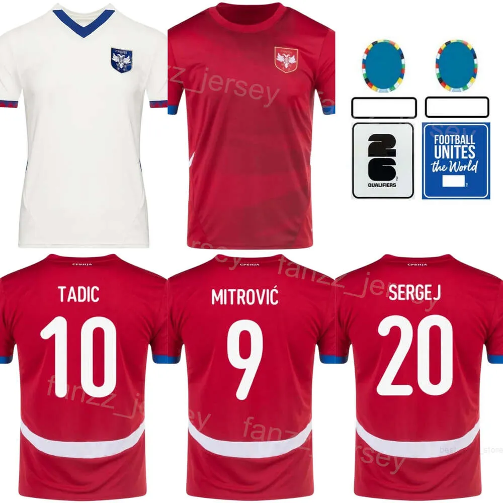 Euro Cup 2024 Soccer Servië Jersey 9 Mitrovic Mijailovic 10 tadic 11 Kostic 6 Ivanovic 1 Stojkovic 3 Tosic 20 Milinkovic-Savic voetbalshirt Kits Nationaal team