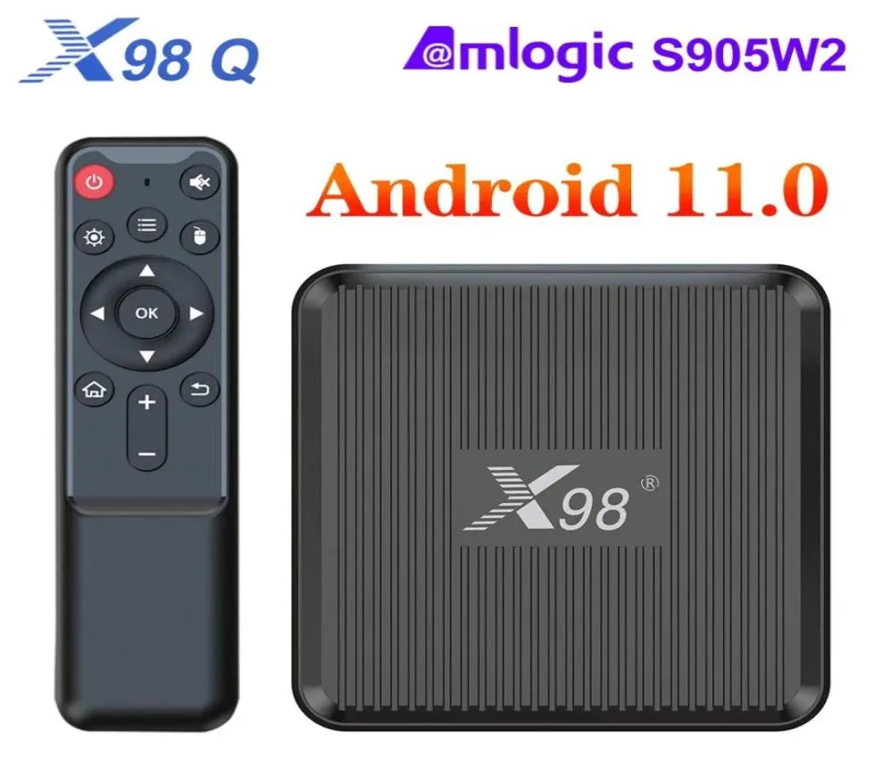 X98Q TV Box Android 11 AMLOGIC S905W2 2GB 16GB 지원 H265 AV1 WIFI HDR 10 YouTube 미디어 플레이어 설정 상단 상자 X98 Q 1GB 8GB6292144