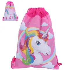 10 pcs Unicorn Drawstring Bags Kids Backpack Girls Boys Pouch Gift Bags Children School Travel Storage Bags Schoolbag BY06756510271