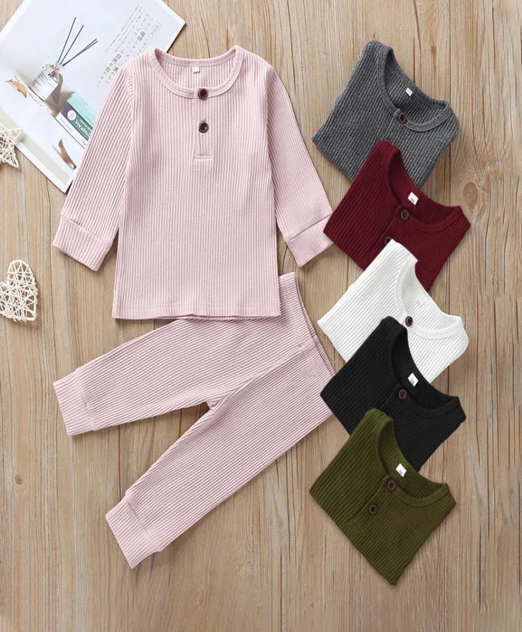 Baby Clothing for Boys And Girls Long Sleeve Tshirt Pants 2PCS Kids Clothes Sets Spring Fall Infant Toddler Outfits 6 Colors 4068460