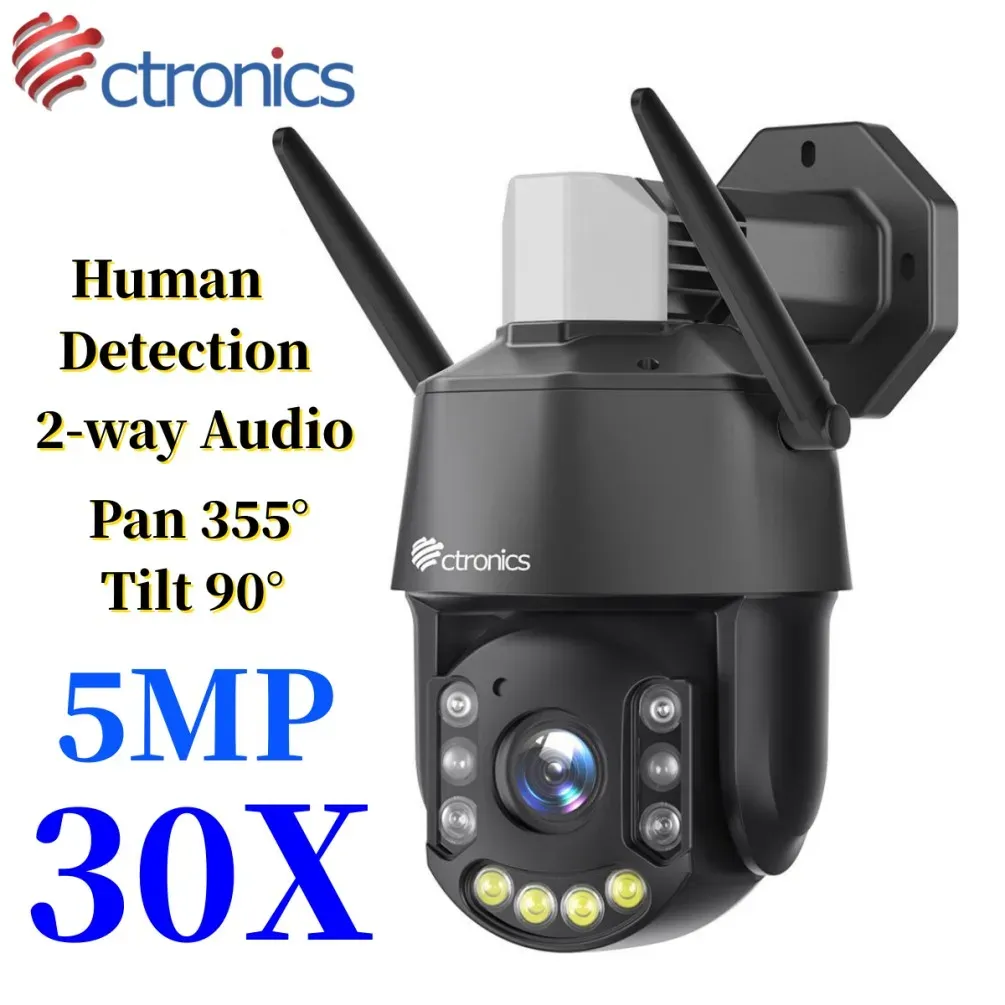 SYSTEEM CTRONICS 30X Optische Zoom Security Camera WiFi Ptz Outdoor 5MP CCTV Auto Tracking Human Detection IP Camera Color Night Night Vision