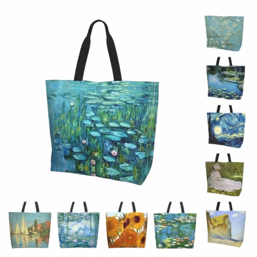 Met Art Lotus Women Axel Shop Bag Eco Bag Sweet Tote Bag Fi One Size Stor handväska Tygväskor FI Y8P9#