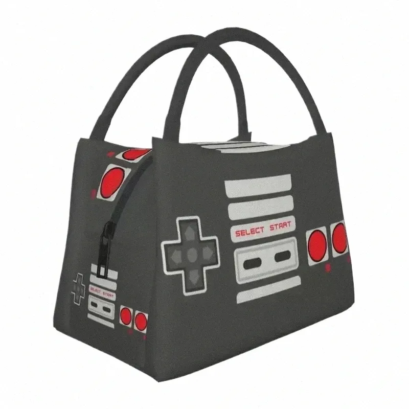 Vintage Video Game Ctroller RESUABLE LUNCH LOXS Kvinnor Vattentät Gamer Lover Cooler Thermal Food Isolated Lunch Bag Q8UA#