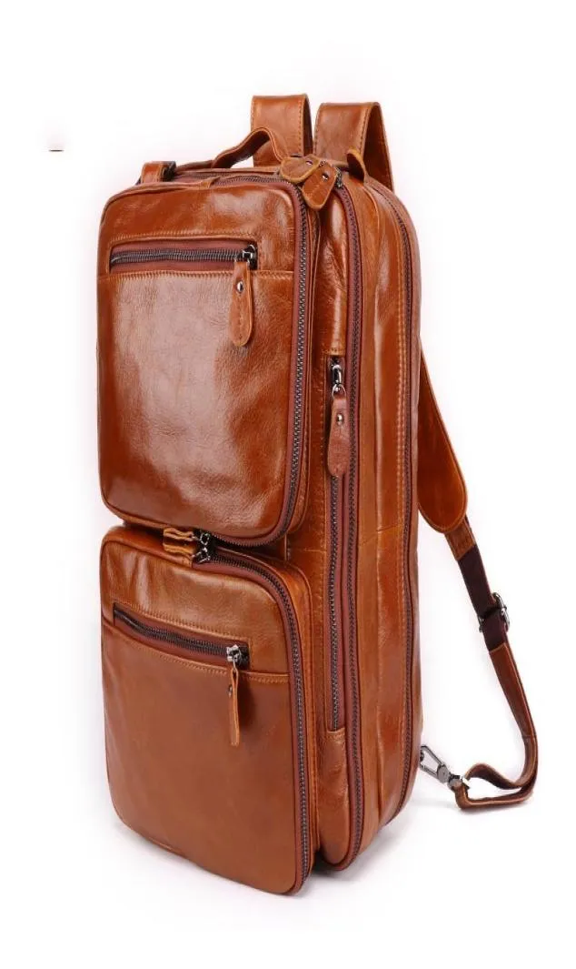 Sacs de sac à dos en cuir authentiques hommes haut de gamme en cuir réel pack de dossier Hommes Business Voyage grande capacité sac à dos mochilas7009561