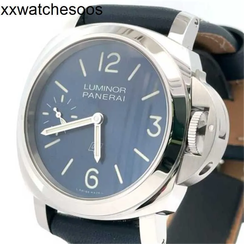 Designer Watch Paneraiss Watch Mechanical Blu Mare Steel 44mm PAM01085- Nuovo di zecca!