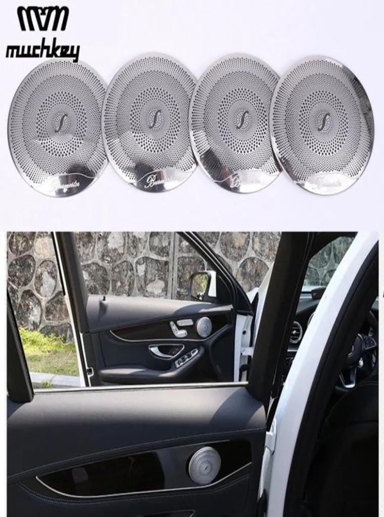 Wysokiej jakości samochód o głośnik Decor dla Mercedes Benz 2015 C Glc e Door Drzwi głośnikowe wykończenia okładki Stylowanie samochodu 4PCS6187732