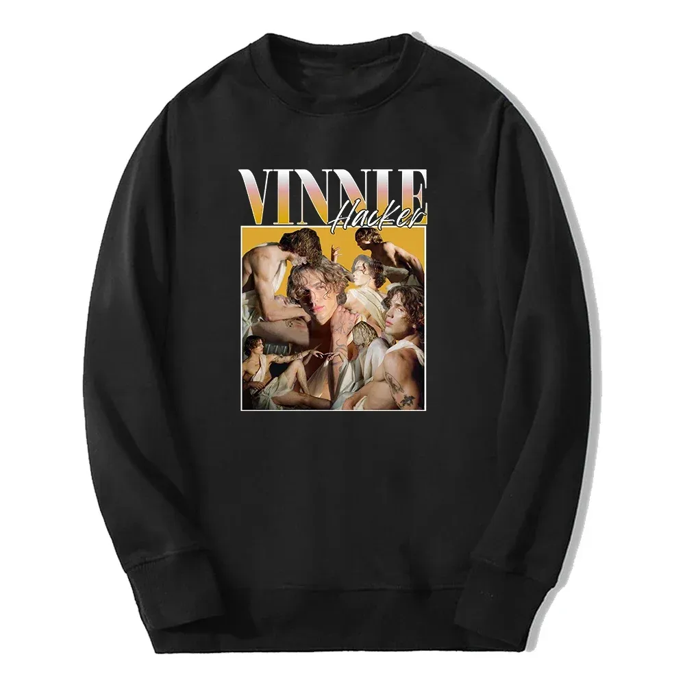 Vinnie hacker merch grafisk hoodie kvinnor män o-hals långärmad crewneck sweatshirt vintage casual tracksuit hip hop kläder