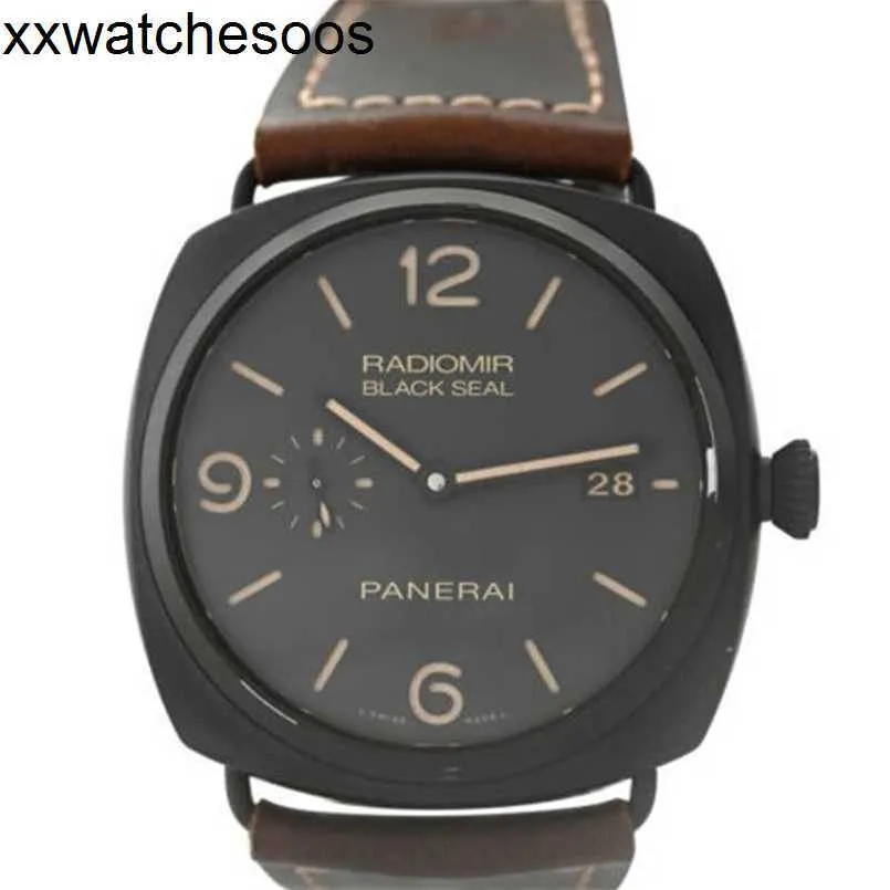 Watch designer Paneraisiss Watch mécanique scellé noir pam00505 revêtement 45 mm
