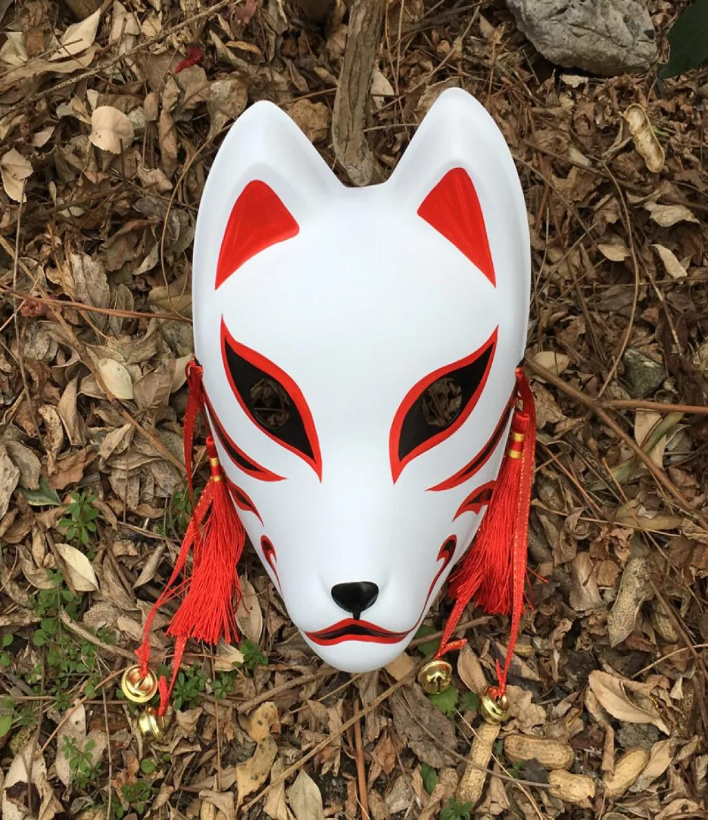 Ręcznie pomalowana zaktualizowana maska ​​ANBU Japońska maska ​​Kitsune Full Face PVC dla kostiumu cosplay 2207155450079
