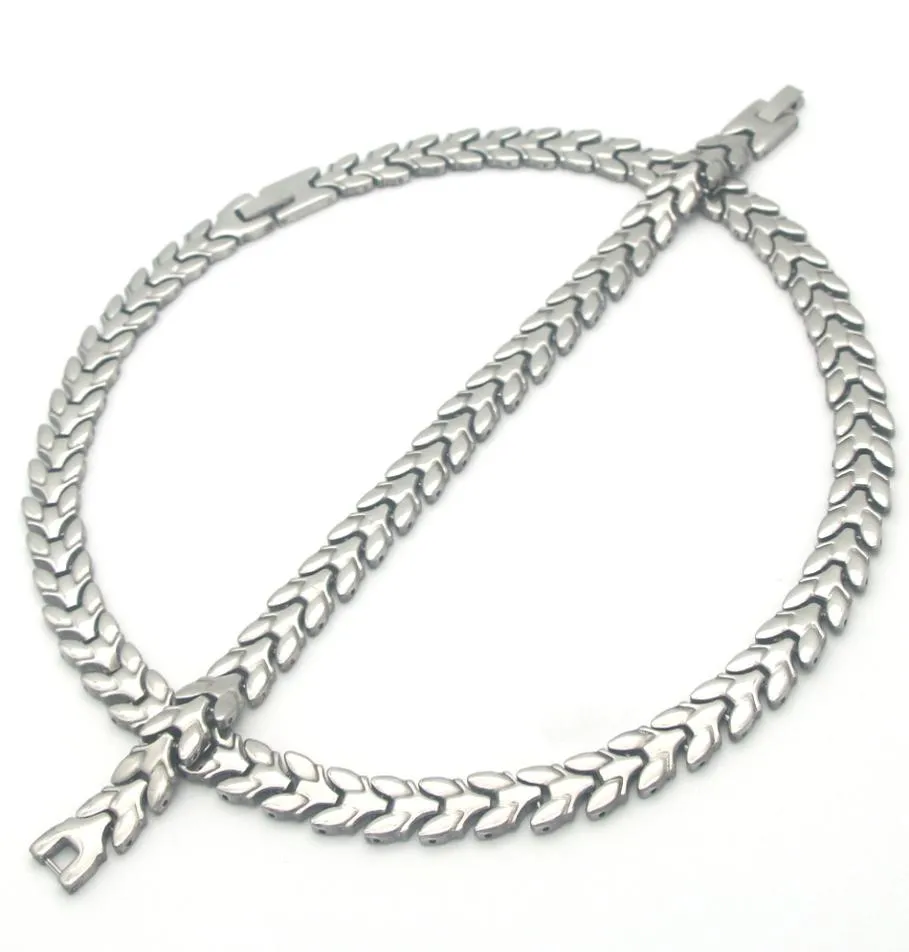 Mode smycken set ny design rostfritt stål silver färg vete spik choker halsband armband smycken set la maxza3165969
