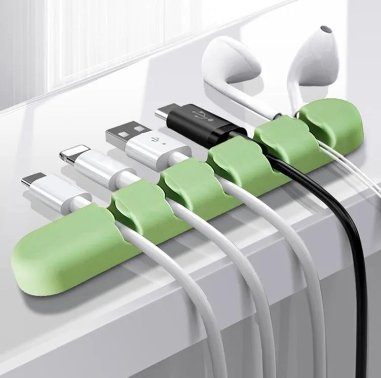 5 Slots Cable Organizer USB Cord Winder Management Clips Holder 3m lijm voor telefoonlaadkoord kabel data lijn oortelefoon muis org2570334