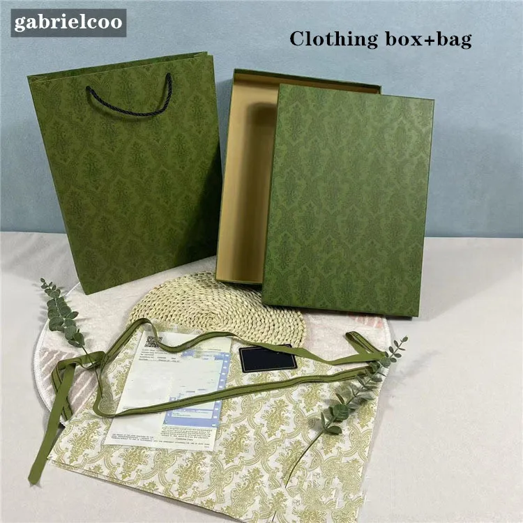 Designer Green Present Box Classic Logo Parching Clothing Scarf Wallet Women's Bag Shoes Packaging Box Handväska Ribbon Card Presentförpackning