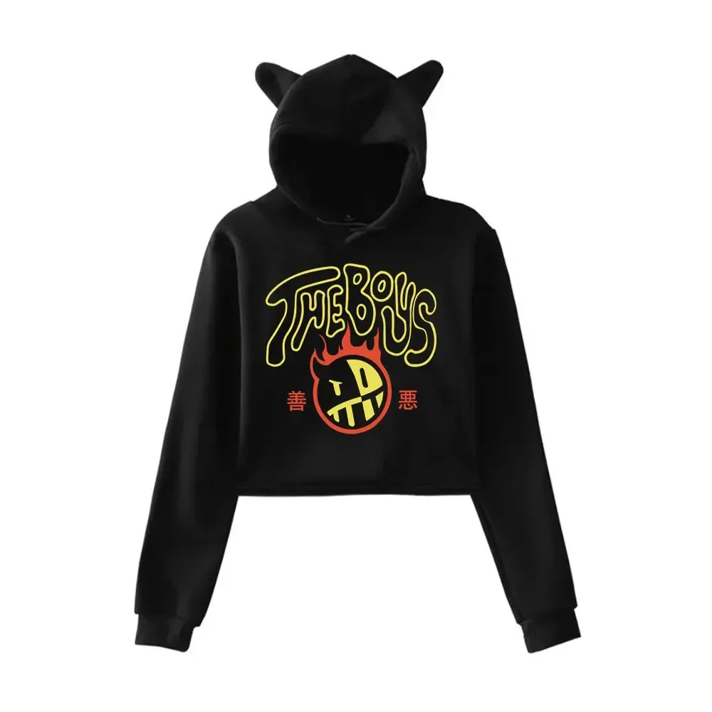 Crop Top Hoodie JoshDub Good Vs Evil Merch Harajuku Streetwear