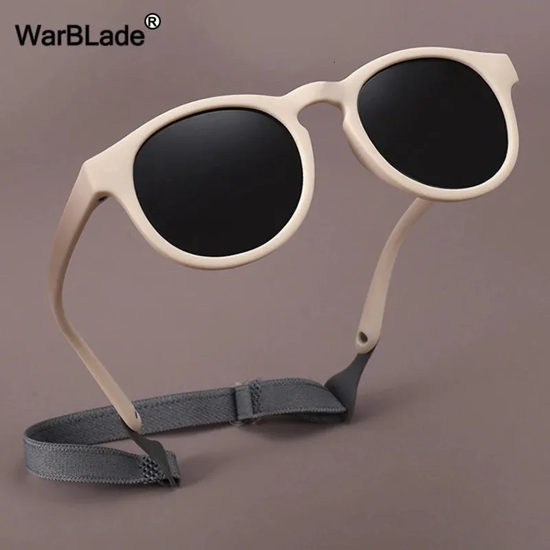 Warblade Small Round Polarise Kids Sunglasses Silicone Sécurité flexible Enfants Lunes 0-3 ans Garçons Girls Baby Eyewear UV400 240416