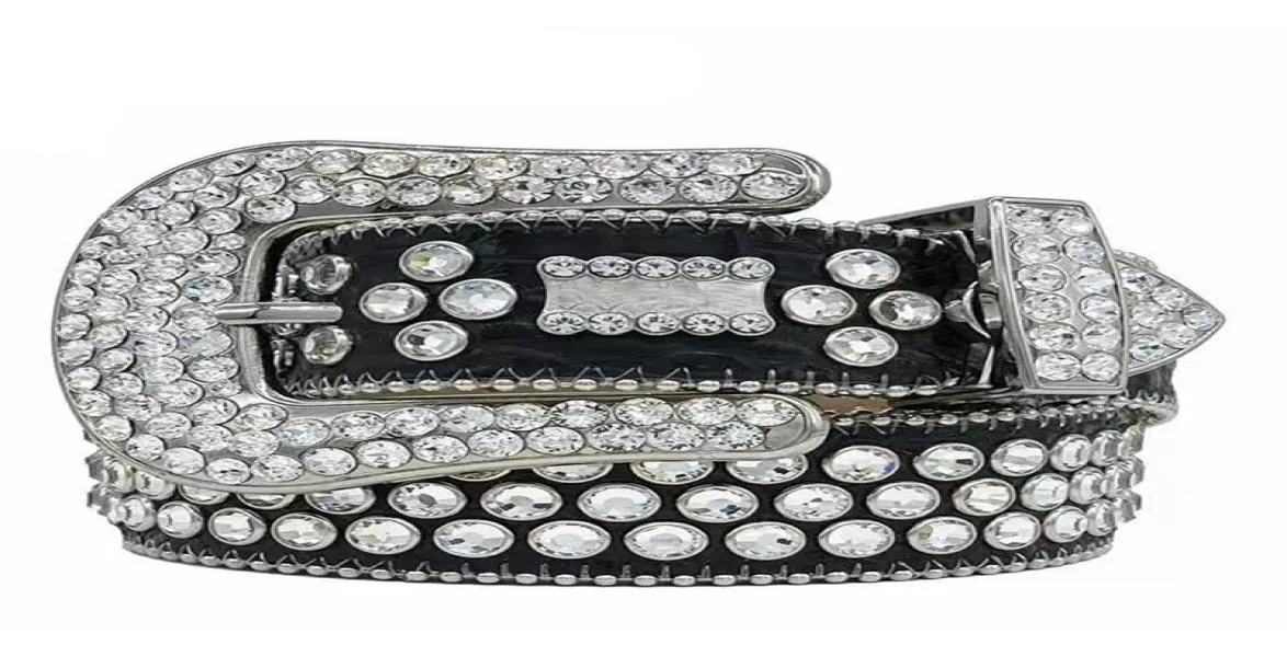 2023 Designerbelt Simon Belts for Men Women Błyszczący diamentowy pasek czarny na czarnym niebieskim białym multicolour1496655