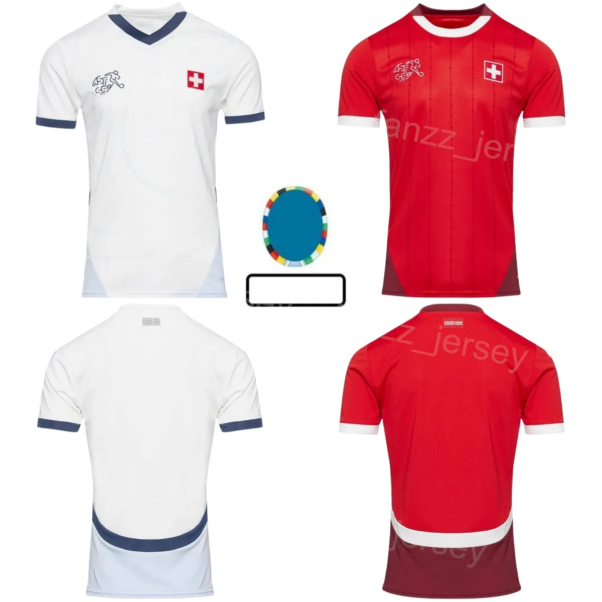 2024-25 Seleção nacional Suíça 23 Shaqiri Soccer Jerseys Copa do euro Schar Ndoye MVOGO Freuler Widmer Okafor Amdouni Rodriguez Seferovic Zuber Kits de camisa de futebol