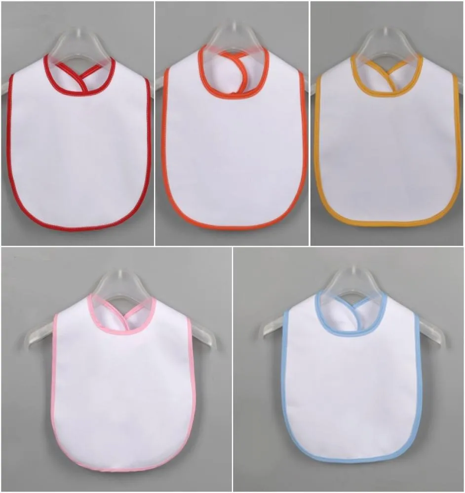 Sublimation Blank Baby Bib DIY Heat Transfer Toddler Burp Cloths Polyester White Baby Feeder Bibs3396752