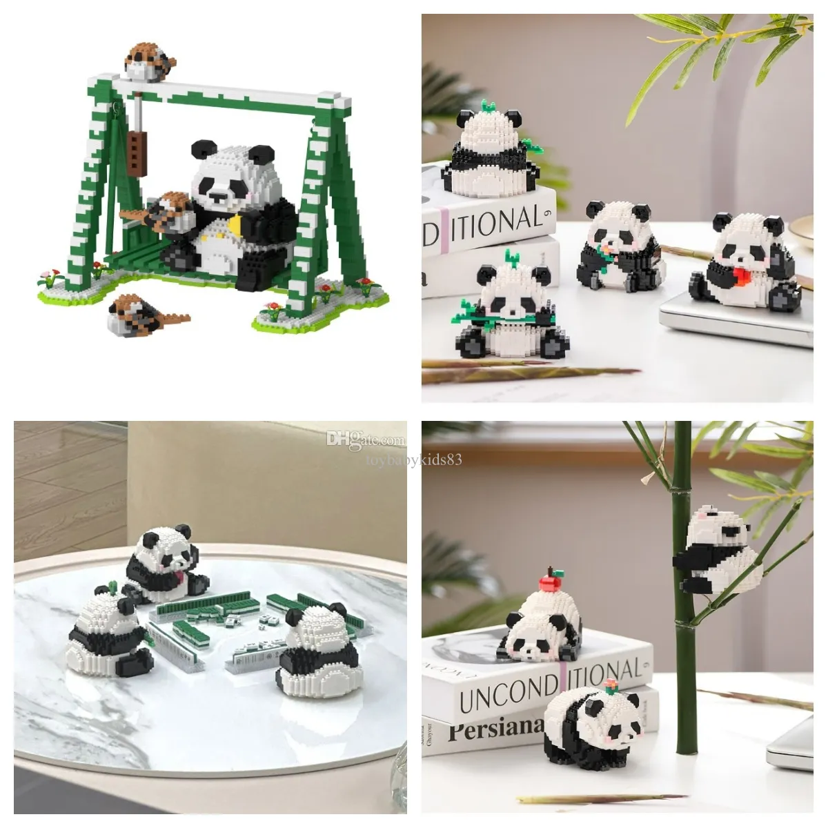 Mini hayvan figürleri Blok oyuncak panda mids model kiti yapı blokları oyuncak çocuk için oyuncak mini figürler minifigure oyuncak lepin Noel hediye blokları 2-4 yıl