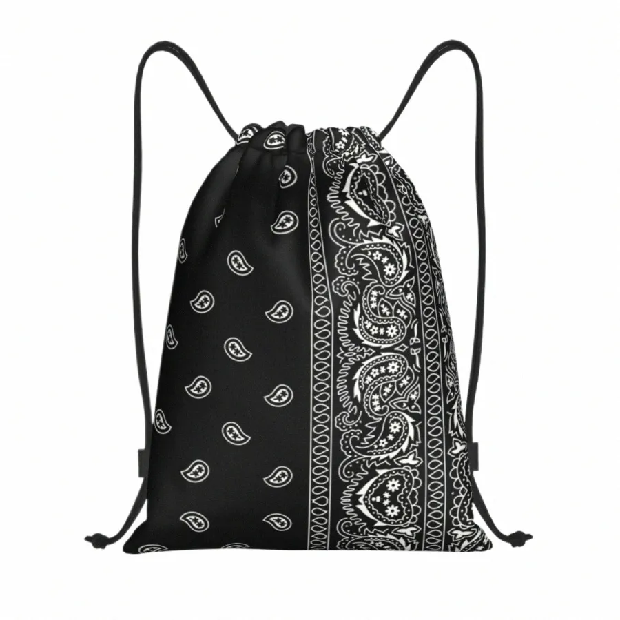 Aangepaste coole Paisley Bandana -stijl Drawstring Tassen Dames Men Lichtgewicht Sport Gym Opslag Backpack G4FI#