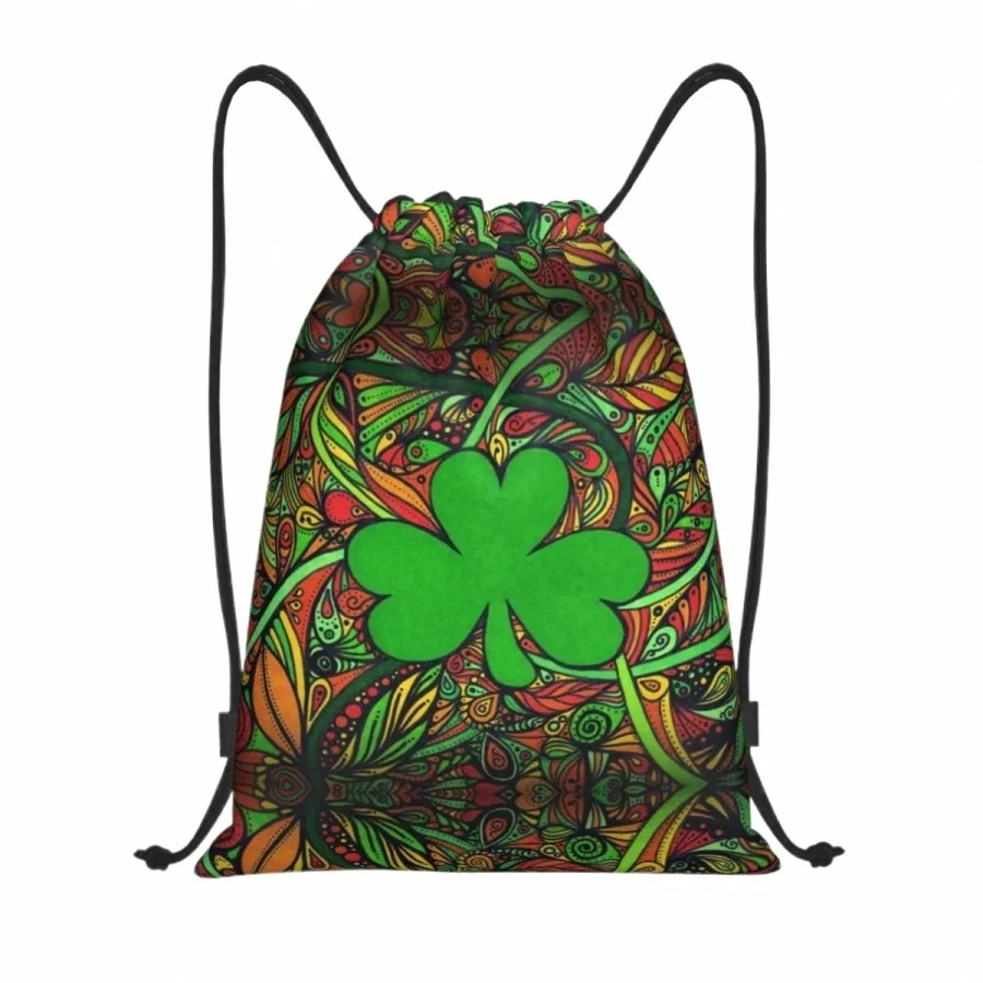 Custom Irish Shamrock Draw String -Tasche für Shop Yoga Rucksäcke Frauen Männer St. Patricks Day Sports Gym Sackpack 29Hy##