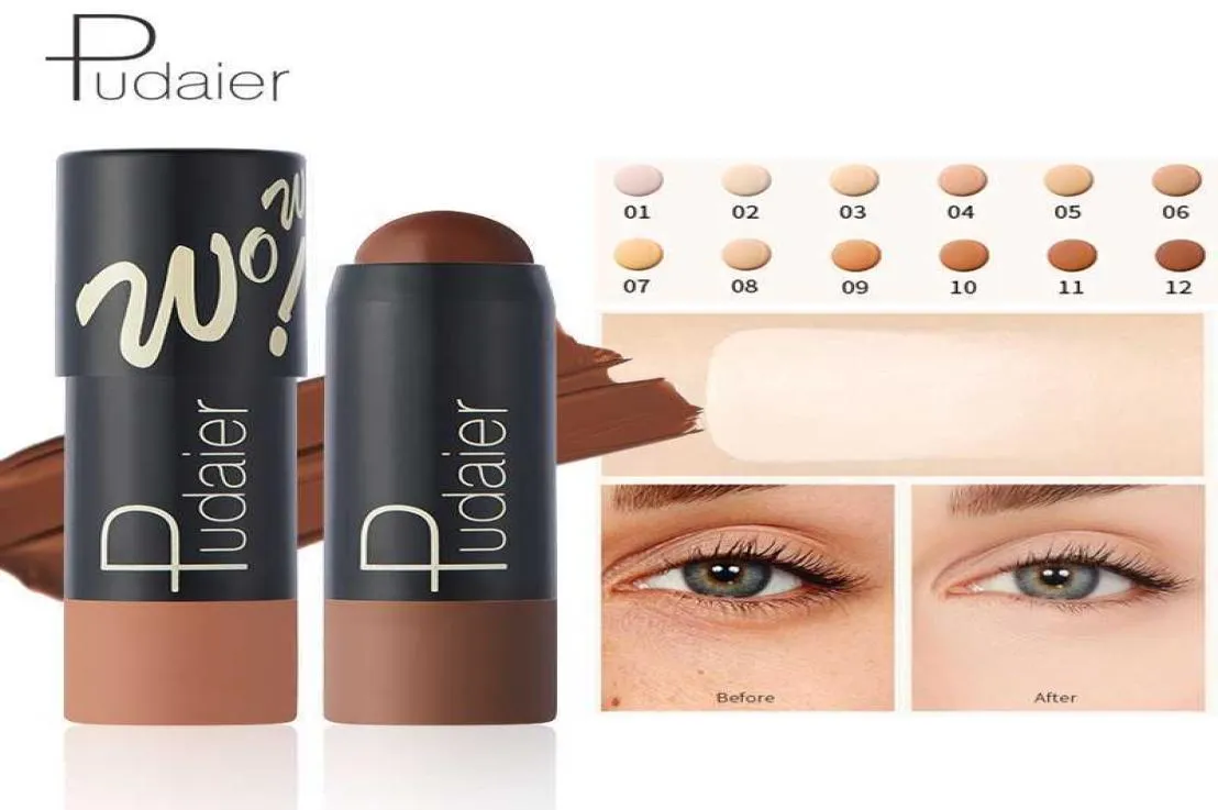 Pudaier 12 Farben Concealer Creme Stift wasserdichte Matte Vollbedeckung Dunkle Kreise Sommersprossen Deckung Gesichtskosmetik Gesichtsmake -up9407706