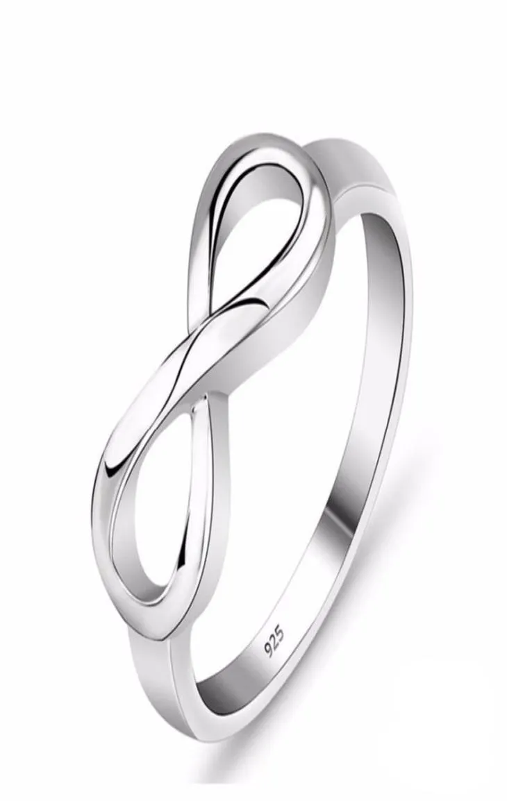 Fashion Silver Color Infinity Ring Eternity Ring Charms Charms Gift Friend Endless Symbol Anelli di moda per donne gioielli4678851