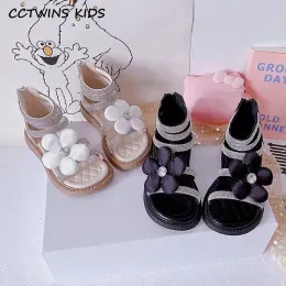 Sneakers Kids Princess Sandals 2022 Summer Girls Fashion Gladiator hIgh Top Rome Shoes Children Flower Rhinestone Toddler Flats Soft Sole