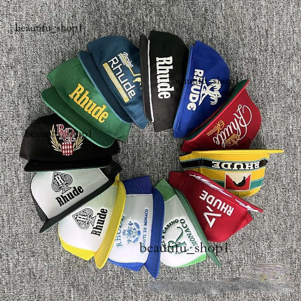 Rhude Ball Caps Tide Brand American Truck Hat Men's and Women's Same's Flat Brim Baseball Cap Autumn and Winter Rhode 521