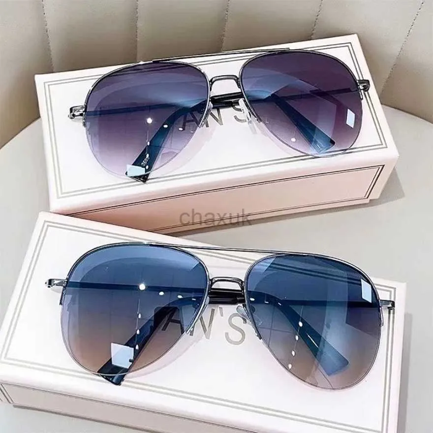 Güneş Gözlüğü Moda Gradyan Güneş Gözlüğü Erkekler için Büyük Çerçeve Pilot Güneş Gözlükleri Marka Tasarım Anti-Yansıtıcı Lunette de Soleil Homme UV400 24416