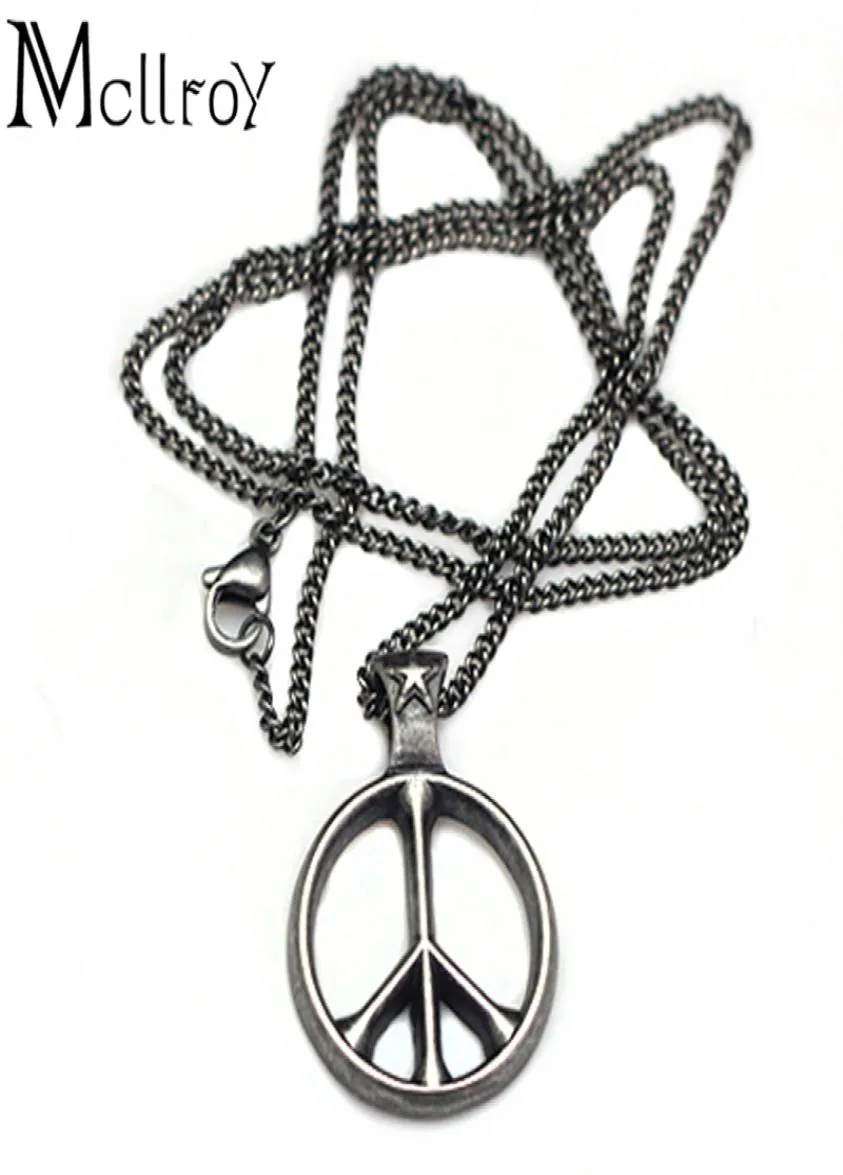 McLlroy World Peace Necklace Retro Silver Stilant Simple Design Netclaces for Men and Women Cody Sanderson Brand9660670