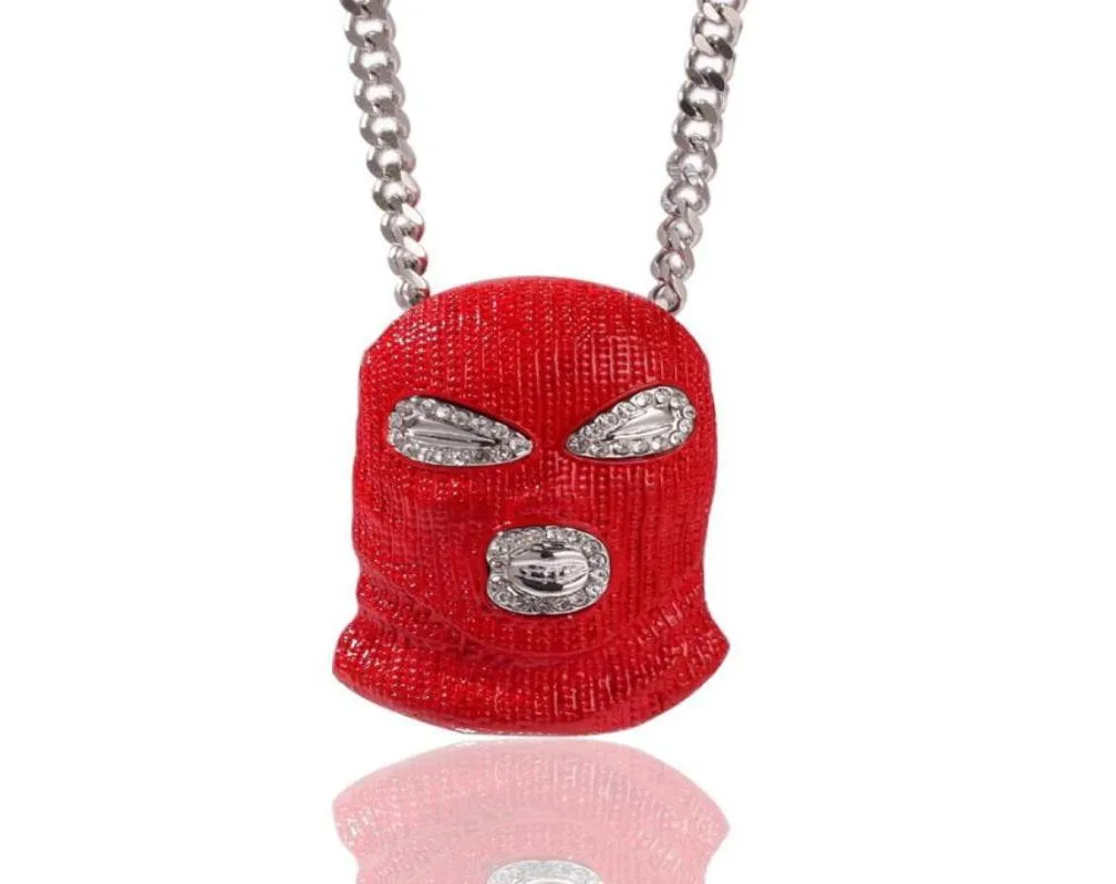 Pendant Necklaces Punk Style Personalized Head Masked Big Hip Hop Jewelry Steampunk Gold Long Chain Statement Necklacess402957348