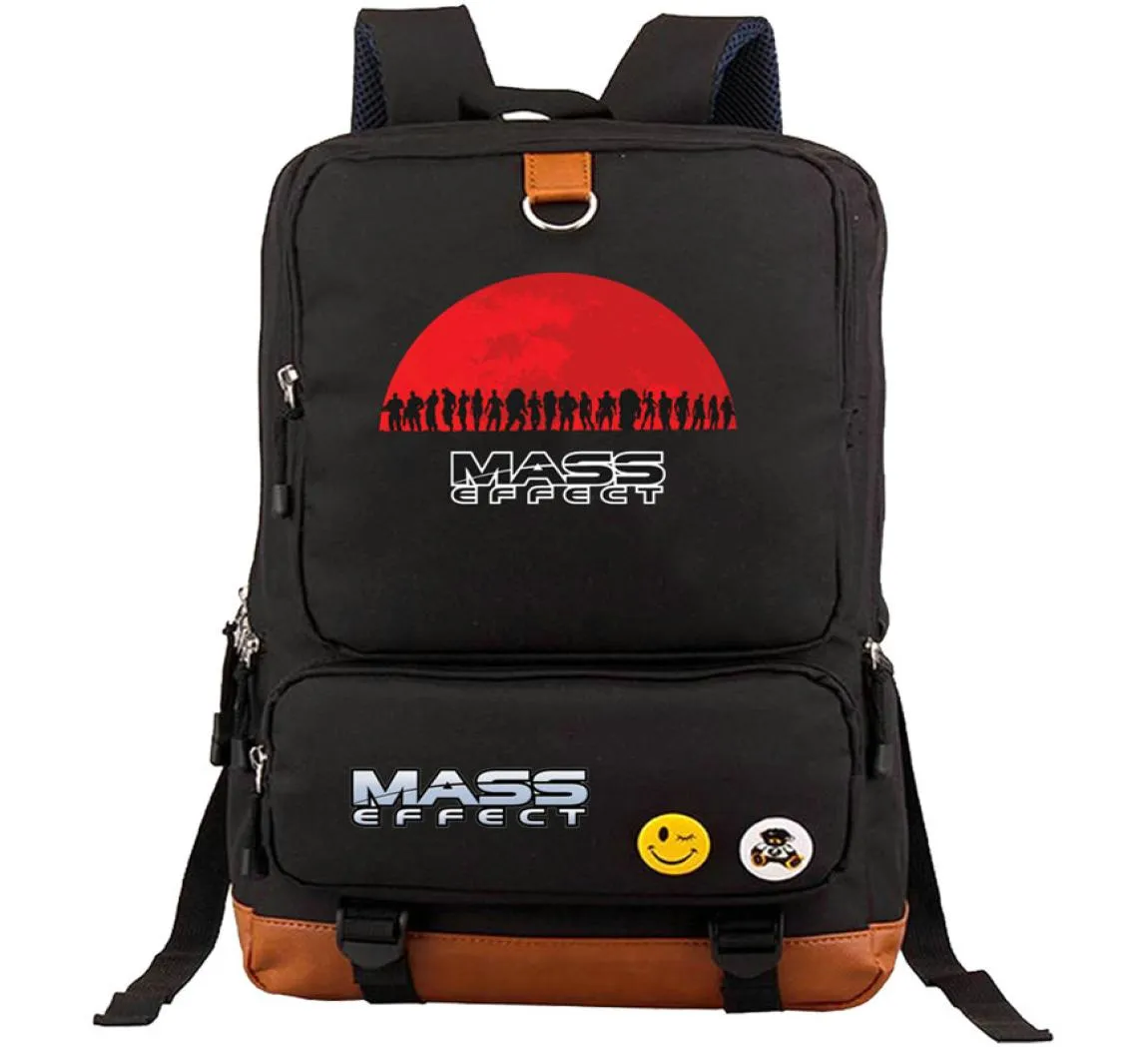 Mass effect backpack ME1 daypack Shoot N7 game schoolbag Quality rucksack Sport school bag Outdoor day pack2015138