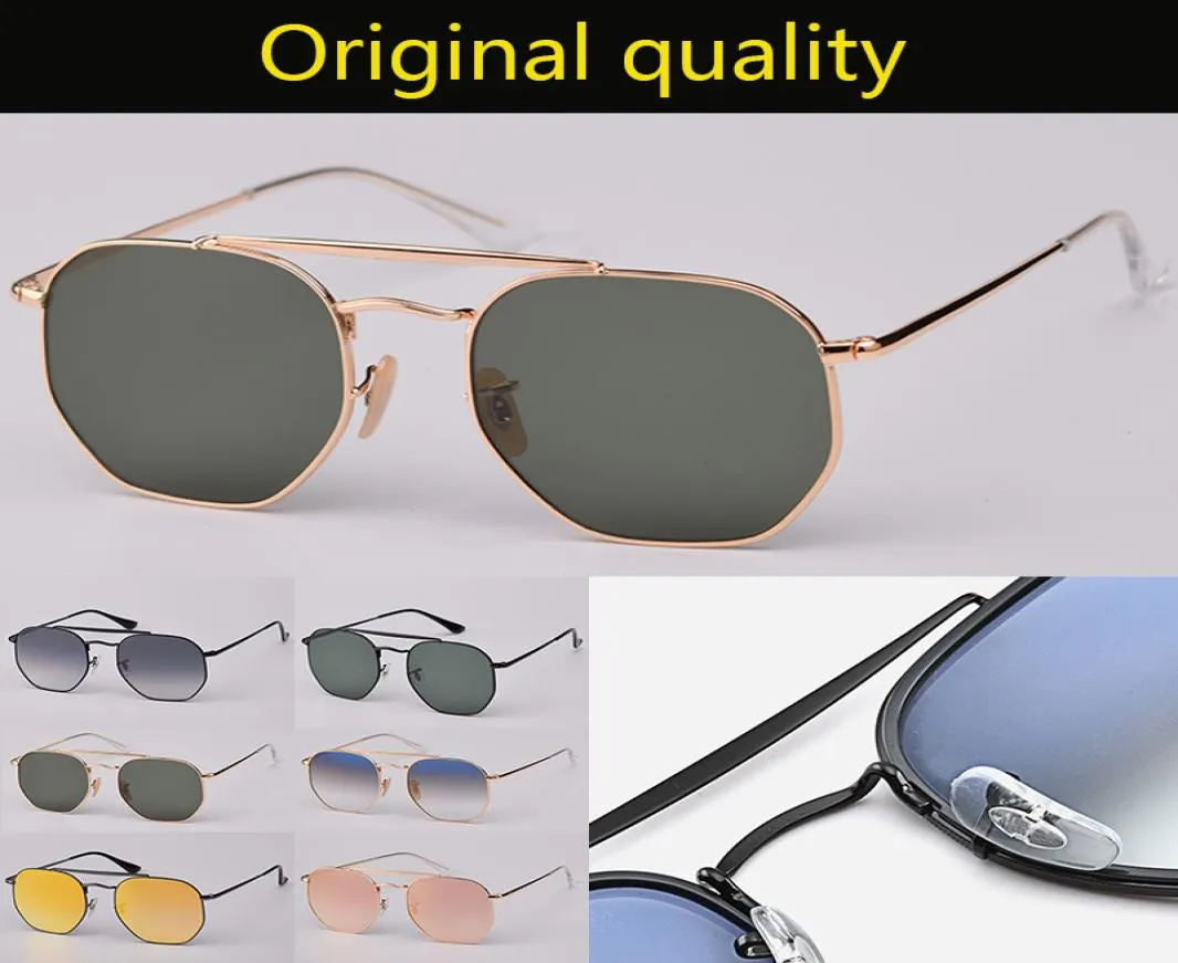 En kaliteli kare çerçeve güneş gözlükleri erkekler kadın gerçek cam lensler moda erkek güneş gözlükleri deri çantalı ve tüm perakende packa5961807