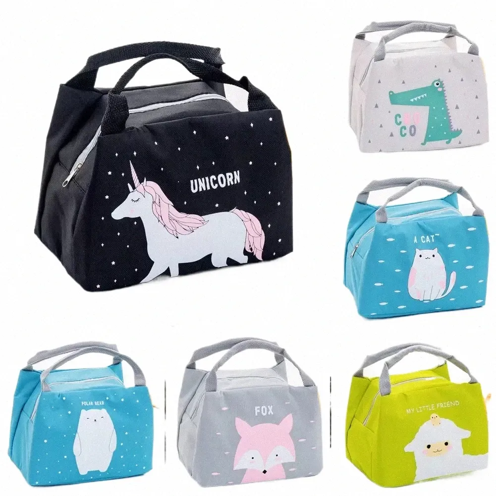 new Lunch Bag Cute Animal Pattern Portable Animal Thermal Insulated Cooler Waterproof Picnic Lunch Box Bag Lunch Bags for Women Y1IS#
