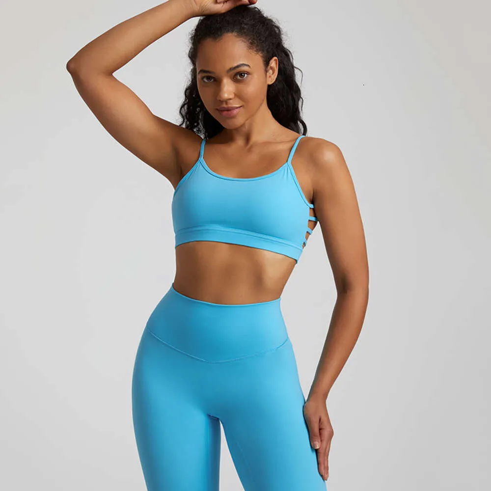 Allinea le donne sportive femminili Lu a forma di V Hollow Out Fiess Gym Reggiseno imbottito Tanne da Yoga Tops Push Up ALL'allenamento Brassiere Atletico SIERE SIERE LEMON GYM RUN