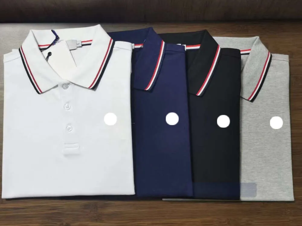 Herren Polo -Shirt Designer T -Shirts Neue Trend Männer Revers Sticked Solid Color Striped Marke Kurzarm Polos Sommer Luxus Komfortable atmungsaktiv