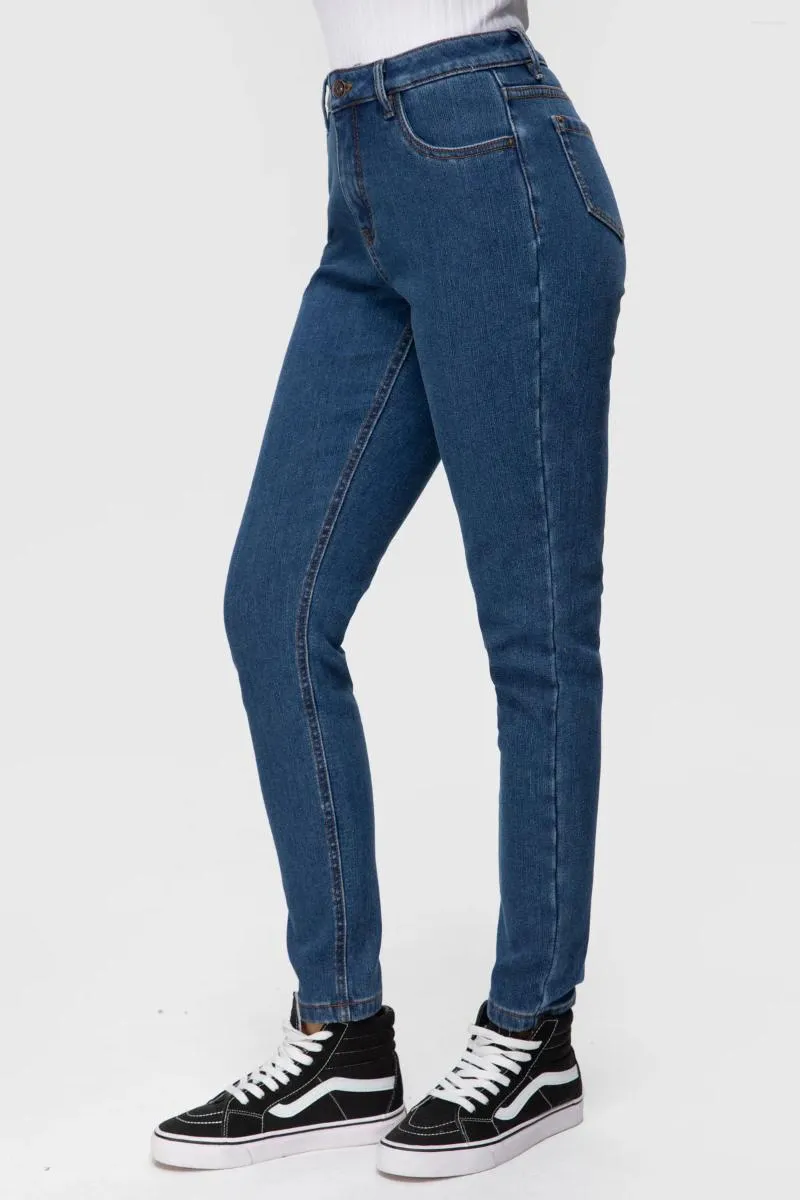 Jeans féminins Fashionspark Fleece doublé de pantalon skinny à traction et de denim maigres