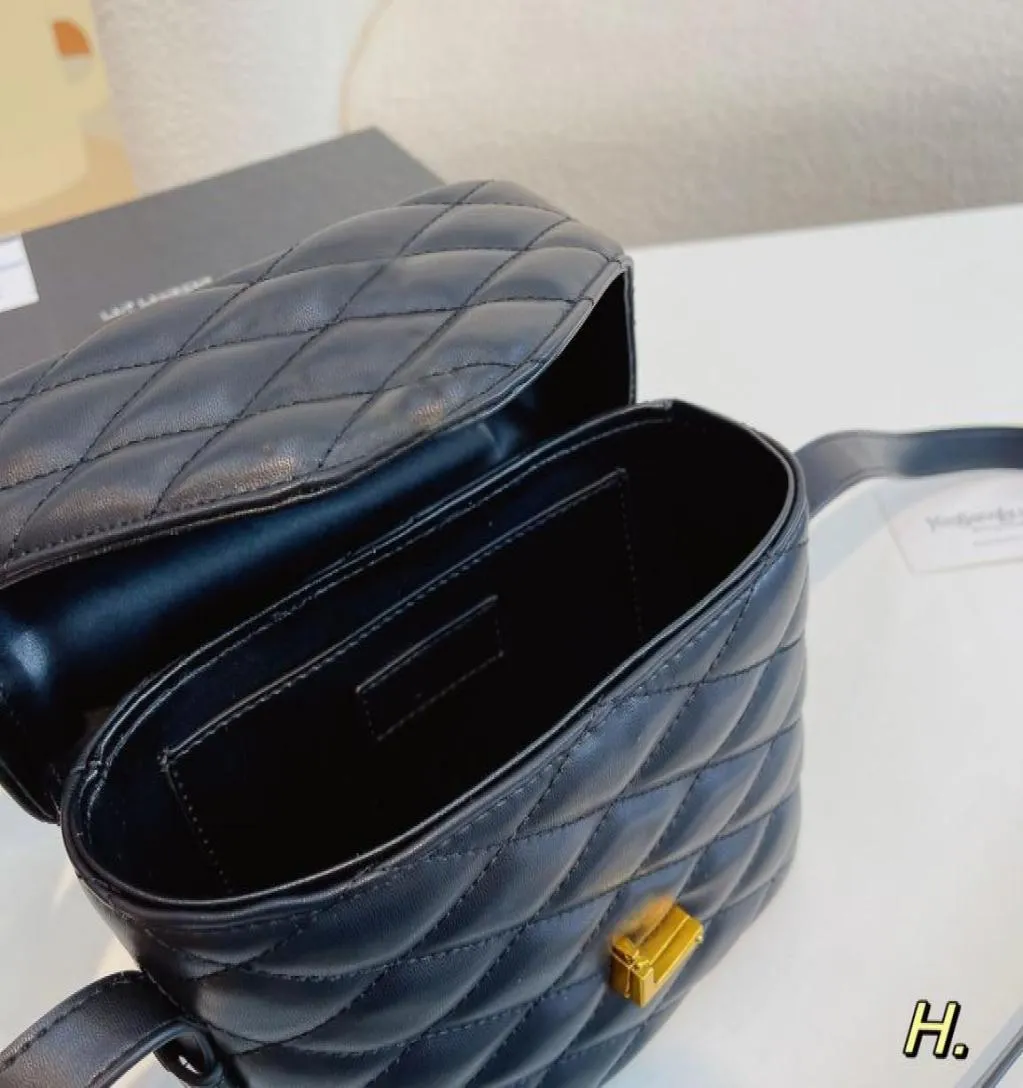 22 top bags Autumn Winter Women039s JUNE quilted sheepskin leather box bag shoulder bag with boxs6579861