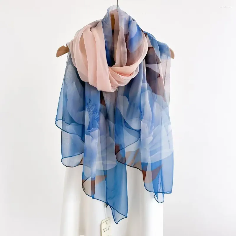 Sjaals tule 180 90cm vrouwen zijden chiffon mode wrap dame luipaard sjaal sjacht zonnebrand sjaal sjaal foulard pareo muffler bandanna