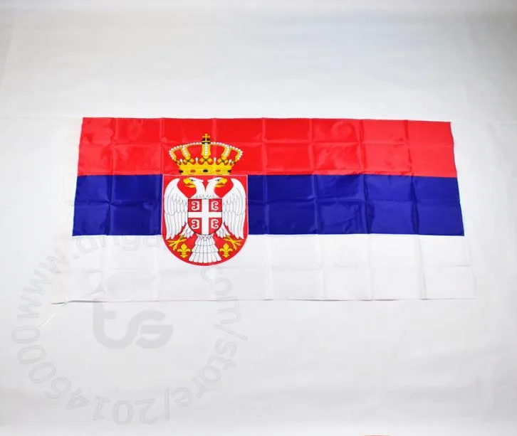 Flag National da Sérvia 3x5 FT90150CM Pendurado Bandeira Nacional Sérvia Decoração Banner9022487