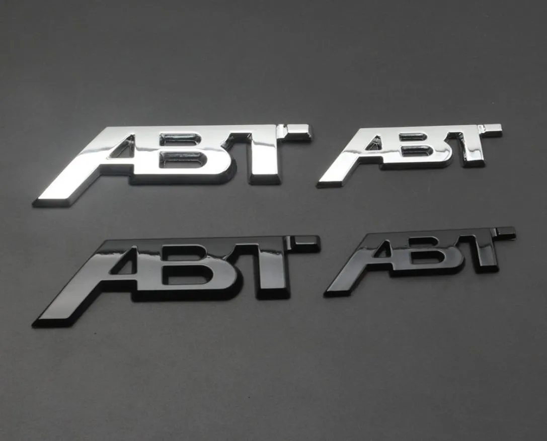 Chrome Silver Glossy Black Abt 3D Adhesive Arrière côté carrosserie Badge Badge Emblem Stickers Logo pour VW4824940