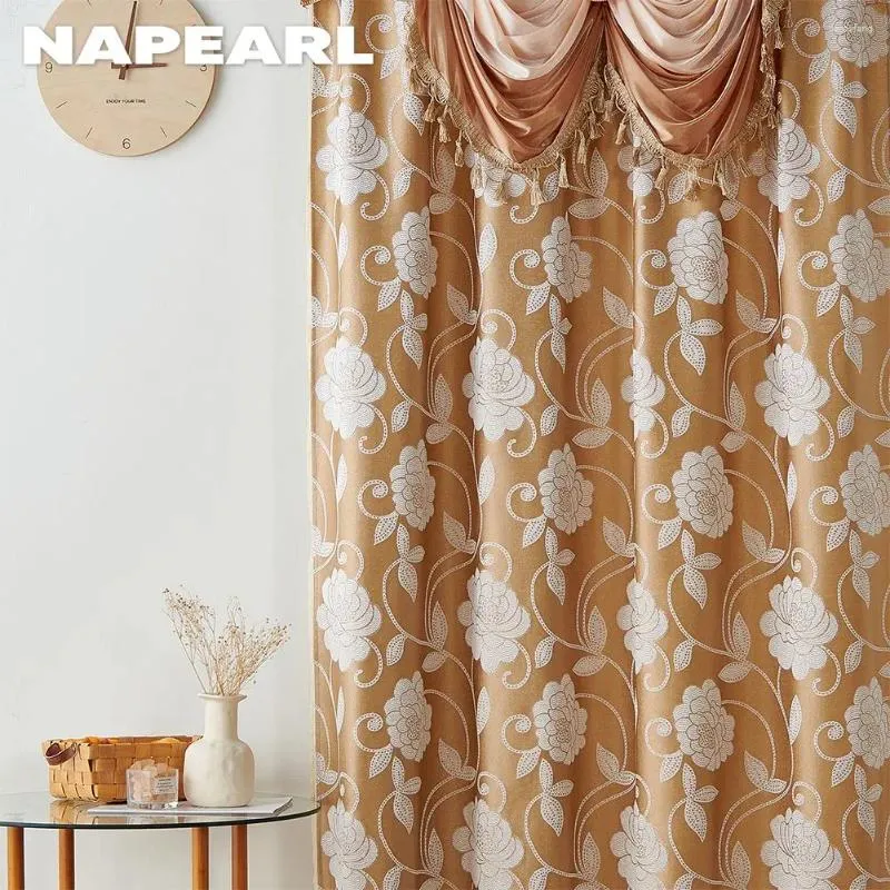 Gordijn Napearl European Style Jacquard Valance Decor Window Blinds Paneel Shading Drapes Rod Pocket 132x213cm 1 pcc