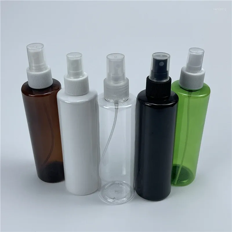 Förvaringsflaskor Multicolor 200 ml x 30 tom husdjur platt axel spray flaska rese liten plastbehållare med dimsprutning för mjukgörande