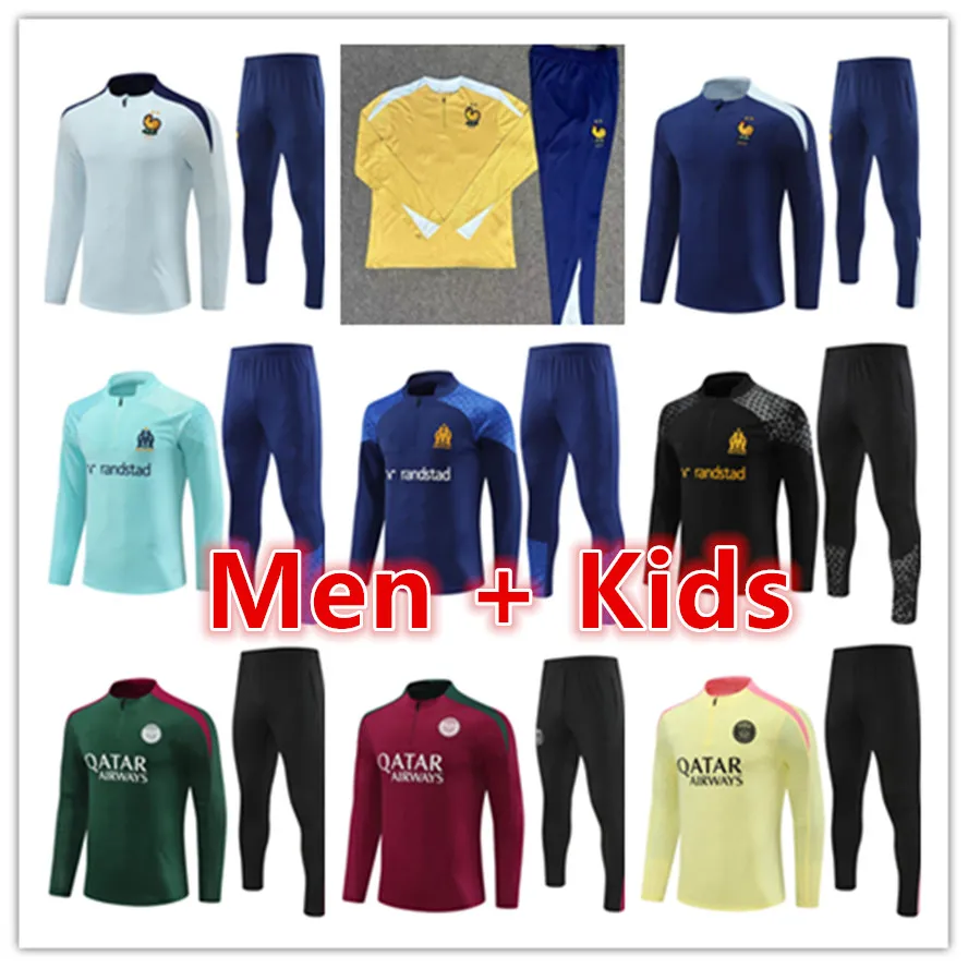 22 23 24 25 Mens Kids Soccer Tracksuit Jersey Kit 2023 2024 2025 Men Groughing Troughsuit Training Training Suit Suctuits Set Chandal Futbol Foot