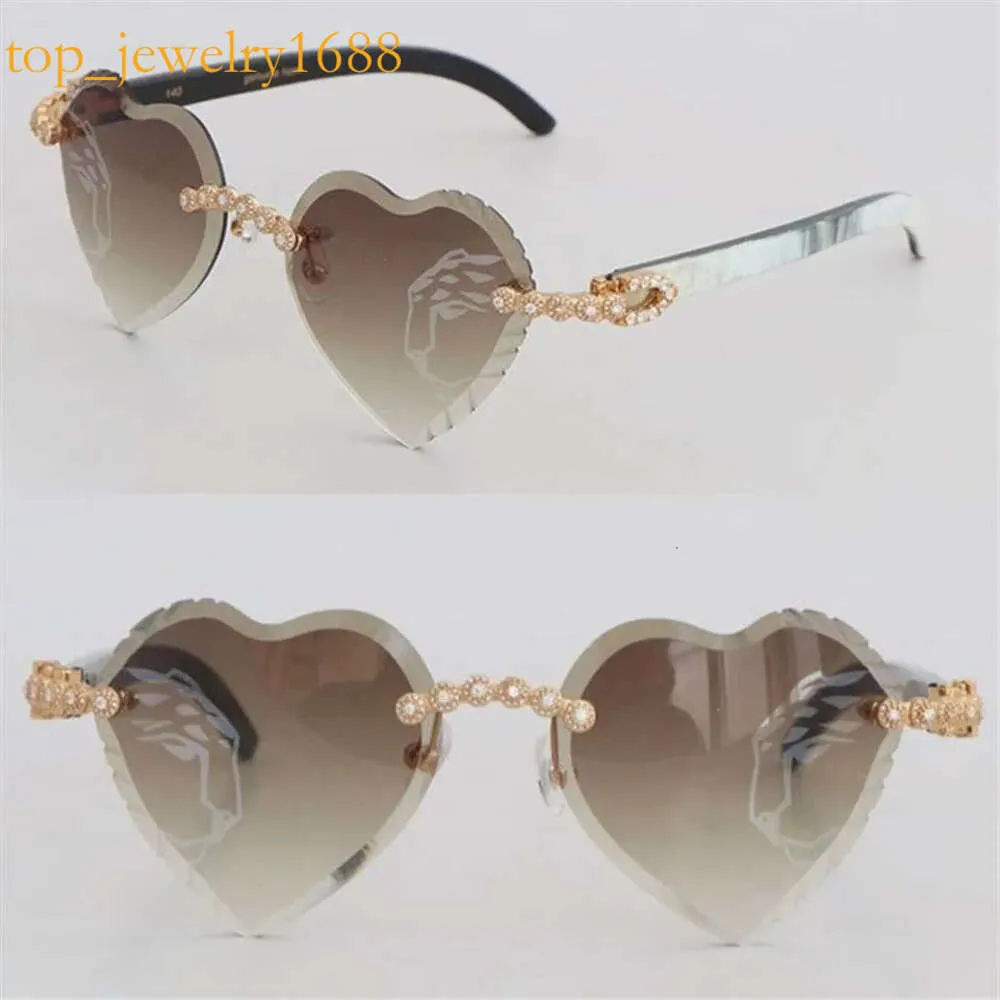 Moisanite Diamond Set Lunettes de soleil sans bord